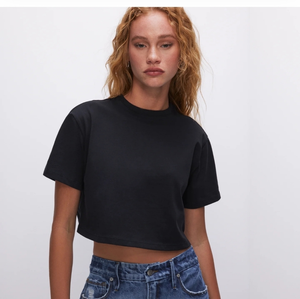 NWT GOOD AMERICAN Top Shirt Black IMO BEST FIT = 3X, GA=4X